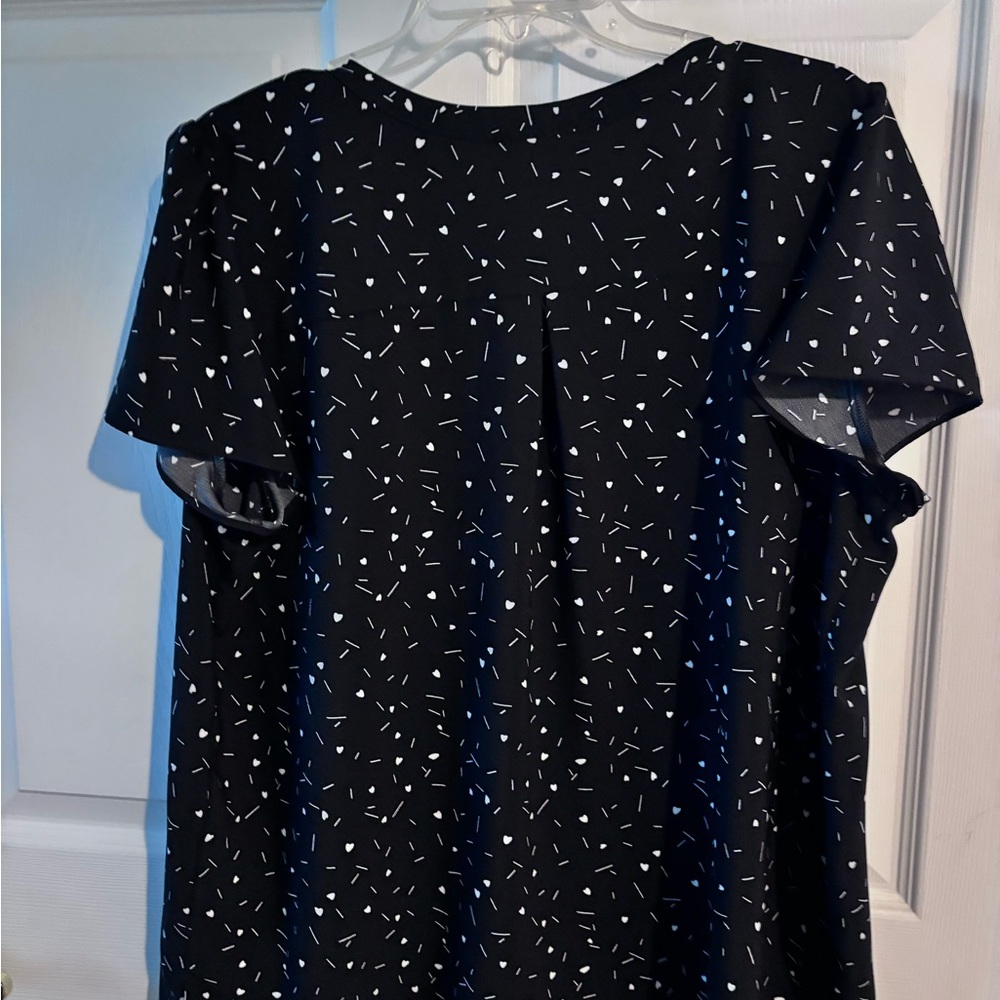 Black Blouse with white accents - Price Reduced!